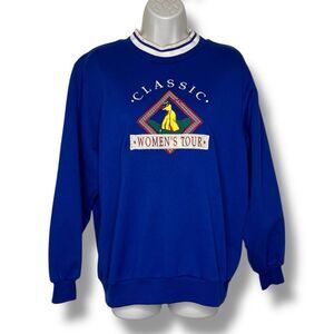 Vintage BonWorth Embroidered Golf Sweatshirt Blue Classic Womens Tour Medium